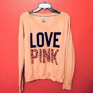 Victoria Secrets Orange - love pink - sweatshirt
